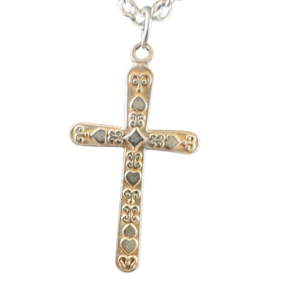 Jewelry - Beautiful Vintage Cross With Hearts